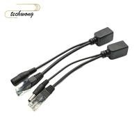 ราคา TECHWONG 1 คู่ POE Splitter สีดํา ขาว Centralized POE Cable อะแดปเตอร์สายไฟ 12V POE อะแดปเตอร์ IP กล้อง (41081260124)