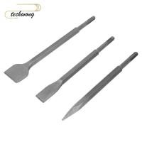 ราคา TECHWONG 3pcs ค้อนสิ่วชุด Bit Scaling Chisel Point Chisel ไฟฟ้ารื้อถอนค้อน ทนทานเหล็กก่อสร้างแบน SDS Plus Chisel Bit ชุดคอนกรีต Breaking (26794975712)