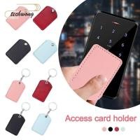 ราคา TECHWONG ฝาครอบการ์ดควบคุมการเข้าถึง หนัง PU พร้อมพวงกุญแจปลอกการ์ดป้องกัน Key Access Entrance Guard Protecter สี่เหลี่ยมผืนผ้าที่มีประโยชน์พวงกุญแจสําหรับ (56858660839)