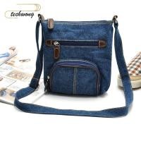 ราคา TECHWONG กระเป๋าสะพายผ้าเดนิม Body Tote Cross Casual Purse (57559046306)