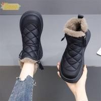 ราคา รองเท้าลุยหิมะ SEEO รองเท้าบูทฤดูหนาวสําหรับผู้หญิงแบบหนาหรูหรา รองเท้าบูทหุ้มข้อที่อบอุ่นกันลื่นที่สะดวกสบายในร่ม (42881174446)