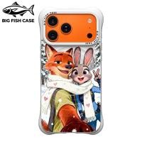 ราคา เคสไอโฟน ซิลิโคนสีขาว แม่เหล็ก ลายจูดี้และนิคจาก Zootopia สไตล์ฤดูหนาว มุมหนา กันกระแทก สำหรับ iPhone 17 16 15 14 13 1 (57961401519)