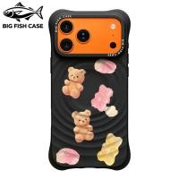 ราคา เคสไอโฟน ซิลิโคนสีดำ แม่เหล็ก ลายหมีตุ๊กตาและขนมเยลลี่มีรูปหมี มุมหนา กันกระแทก สำหรับ iPhone 17 16 15 14 13 12 11 Pro M (41731316160)