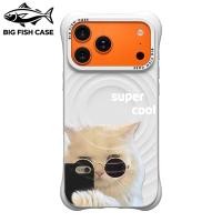 ราคา เคสไอโฟน ซิลิโคนสีขาว แม่เหล็ก ลายแมวแว่นกันแดด super cool มุมหนา กันกระแทก สำหรับ iPhone 17 16 15 14 13 12 11 Pro Max P (48211722691)