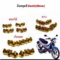 ราคา น็อตชุดสี new sonic 12 ตัว สแตนเลส100 สีทอง สำหรับมอเตอร์ไซค์ (41081026030)