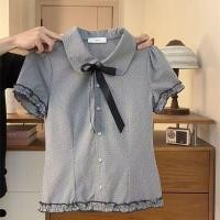 ราคา เสื้อแขนสั้นสไตล์เกาหลี ลายจุด ทรงหลวม (57359631522)