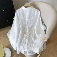 ราคา เสื้อแขนยาวสไตล์เกาหลีสำหรับผู้หญิง สีขาว ลายลูกไม้ ใส่สบาย (28187852410)