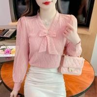 ราคา เสื้อลายลูกไม้แขนยาว สไตล์เกาหลี สำหรับสุภาพสตรี (57057569127)