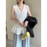 ราคา แฟชั่นผู้หญิงเกาหลี ลําลอง หลวมลูกไม้เค้กลูกไม้สีขาวท็อปส์เสื้อเสื้อ (54560313441)
