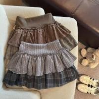 ราคา กระโปรงสั้นสไตล์เกาหลีสำหรับสุภาพสตรี ลายสก๊อต มีเอวยางยืดและจีบ มิดิ (53752528893)