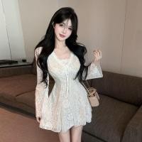 ราคา ชุดเดรสลูกไม้แขนยาวสไตล์เกาหลี ใหม่ (42029540207)