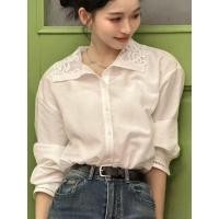 ราคา เสื้อลูกไม้แขนยาวสีขาวยอดนิยมสไตล์เกาหลีสำหรับผู้หญิง (40872296065)