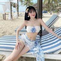 ราคา Gwenny M XL ชุดว่ายน้ําสตรีสไตล์เกาหลี บิกินี่ลูกไม้สีขาว กระโปรงห่อดอกไม้สีฟ้า ชุดชุดว่ายน้ําแต่งงานนางฟ้าบีช (55557373868)