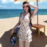 ราคา Gwenny แฟชั่นผู้หญิงผลไม้พิมพ์ Halter Cami กระโปรงเอวสูงชายหาดวันหยุดชุดว่ายน้ํา (54411773081)