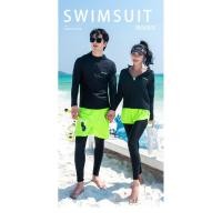 ราคา Gwenny M XL ชุดว่ายน้ำคู่รักสไตล์เกาหลีสำหรับท่องชายหาดวันหยุดและการเดินทาง ชุดว่ายน้ำชาย หญิงแขนยาวแบบอนุรักษ์นิยม (43453630967)