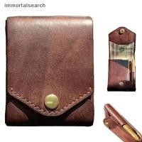 ราคา IMMO Multifunctional Compact Wallet Handmade Leather Card Holder Wallet Small Slim Thin Compact Credit Card Wallet Built In Pen Slot For Daily Commuting Business Travel T (46010478351)