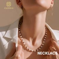 ราคา สร้อยไข่มุก ทรงข้าวสาร ไข่มุกสีพีช ไซส์ 4 mm มุกแท้100 มุกน้ำจืด Clover8jewelry (40930347268)
