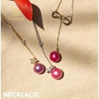 ราคา สร้อยไข่มุก ทรงกลม ไข่มุกสีชมพู ไซส์ 7 8mm มุกแท้100 มุกน้ำจืด Clover8jewelry (42179305823)