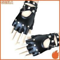 ราคา ถุงมือหนังพังค์ครึ่งนิ้ว ประดับเรเว็ท สำหรับปาร์ตี้ฮาโลวีน (41729140654)