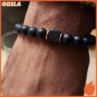 ราคา GGSLA ยืดหยุ่นปรับบุรุษสร้อยข้อมือ8มิลลิเมตรนิลและลาวาหินลูกปัดสร้อยข้อมือสําหรับผู้ชายลูกปัดเสน่ห์สร้อยข้อมือที่มีสายยางยืดใ (53761477225)
