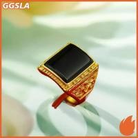 ราคา GGSLA แหวนผู้ชายรูปไข่ขนาดใหญ่และขนาดเล็กแหวนเคลือบทองฝังด้วยแหวนทองทรายออบซิเดียนใหม่ (52110814870)