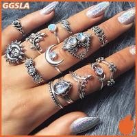 ราคา GGSLA 14 ชิ้น เซ็ต Boho Sta คริสตัลดอกไม้ Moon Sun Knule แหวน Midi แหวนนิ้วมือใหม่ (51610814874)