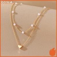 ราคา GGSLA Vintage Pearl Choker Nelaces สําหรับผู้หญิงแฟชั่น Double Layer Chain ขนาดเล็ก Love Heart จี้ Nelace เครื่องประดับของขวัญใหม่ (50261856509)