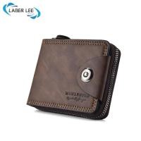 ราคา LABER LEE Bifold Wallet Men PU Leather Simple Zipper Wallet Short Wallet for Man Mini Travel Purses (58050295658)