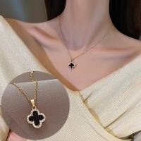 ราคา สร้อยคอแฟชั่น สร้อยคอจี้รูปใบโคลเวอร์สี่แฉก ใบโคลเวอร์สี่แฉกนำโชค สร้อยคอห้อยพระ พร้อมส่งจากไทย (56452971806)