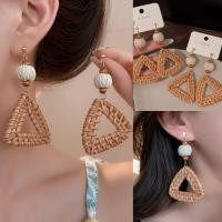 ราคา ต่างหูสไตล์เกาหลี ต่างหูจี้สานรูปสามเหลี่ยม jewelryสำหรับผู้หญิง สไตล์เรโทร แฮนด์เมด พร้อมส่งจากไทย (55953143660)