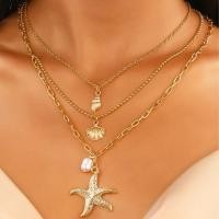 ราคา สร้อยคอแฟชั่น เซ็ตสร้อยคอสไตล์โบฮีเมียน สร้อยไปทะเล ลักษณะของปลาดาว เปลือกหอย และหอยสังข์ แฮนด์เมด (49153346453)