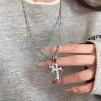 ราคา Retro Sparkle สร้อยคอจี้ไม้กางเขนจุดใหม่ สร้อยคอผู้หญิง แฟชั่น ไม้กางเขนเล็กสองอัน คุณภาพสูง มินิมอล (43729470709)