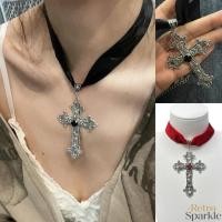 ราคา Retro Sparkle สร้อยคอไม้กางเขน สร้อยคอแฟชั่น สร้อยคอผู้หญิงสไตล์เกาหลี พร้อมส่งจากไทย สไตล์มินิมอล (57654075190)