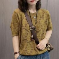 ราคา เสื้อยืดถักสไตล์เกาหลีสำหรับฤดูร้อน ระบายอากาศได้ดี (42625765328)
