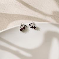 ราคา Ar Kang Collection AKE3265 3266 ต่างหูเงินแท้ 92 5 ต่างหูเชอรี่ พลอยแท้ พลอย Garnet โกเมน พลอยนำโชค (40167401756)