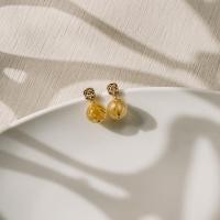 ราคา Ar Kang Collection AKE3283 3284 3285 3286 ต่างหูเงินแท้ 92 5 ประดับ Rulilated Quartz หินไหมทอง หินแท้ หินนำโชค (27541088529)