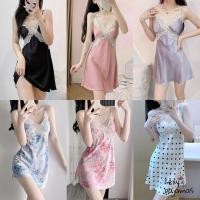 ราคา sexy pajamas ชุดนอนสตรี ชุดนอน sexy ชุดพริตตี้ คอวี ผ้าใส่สบาย มีหลายสีให้เลือก ส่งไวจากไทย (41158237585)