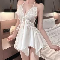 ราคา sexy pajamas sexy ชุดนอน ผีเสื้อ คอวี เน็คไท ชุดพริตตี้ ซาติน สายเอี๊ยม การจัดส่งจากประเทศไทย (40923336259)