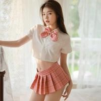 ราคา sexy pajamas ชุดยูนิฟอร์ม JK กระโปรงลายสก็อต cosplay ชุดพนักงาน ผ้าใส่สบาย โบว์ตกแต่งสุดน่ารัก (29743237880)