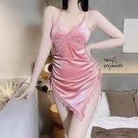 ราคา sexy pajamas ชุดนอนผู้หญิง ชุดนอนลูกไม้เซ็กซี่ ชุดเดรสสายเดี่ยว 3สี กำมะหยี่สีทอง กรีด ฟรีไซส์ ส่งจากไทย H9085 (26205534981)
