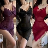 ราคา sexy pajamas ชุดนอนซีทรู ชุดนอนยั่วๆ เดรสกระโปรง คอวีลึก สายเดี่ยว ผ้าใส่สบาย ฟรีไซส์ 3 สีให้เลือก ส่งไวจากไทย (44158719500)