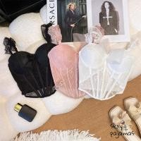 ราคา sexy pajamas เสื้อกั๊กผู้หญิง เสื้อกั๊กรัดเอว ลูกไม้เซ็กซี่ คอวีลึก ตกแต่งโบว์ สไตล์เซ็กซี่ ส่งไวจากไทย (29388467120)