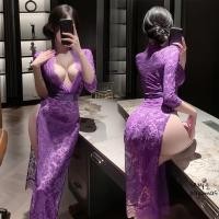 ราคา sexy pajamas เดรสลูกไม้ ชุดซีทรูเซ็กซี่ เปิดเผยหน้าอก คอวีลึก ผ่าข้าง 3 สีให้เลือก ผ้าใส่สบาย สไตล์เซ็กซี่ ส่งไวจากไทย (28887790826)