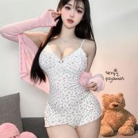 ราคา sexy pajamas ชุดนอนผู้หญิง ชุดเดรสสายเดี่ยว ดอกไม้เล็ก ๆ ฟรีไซส์ สวมใส่สบาย ส่งจากไทย (29707060433)