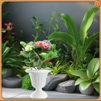 ราคา 1เซ็ตพลาสติกคอลัมน์โรมันดอกไม้ชาวไร่สีขาวสําหรับใช้ในครัวเรือนตกแต่งระเบียง หุยเฉิง (48059010480)