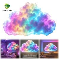 ราคา SHENGDA Thundercloud ไฟ LED ไฟหลากสีแบบปรับได้ โคมไฟ Thundercloud 3D เมฆผ้าฝ้ายรีโมทคอนโทรล USB ขับเคลื่อนโคมไฟไดนามิกเดสก์ท็อป (47661908779)