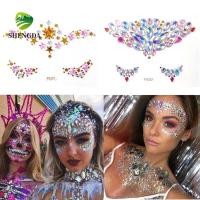ราคา SHENGDA Face Tattoo สติกเกอร์ 3D ผู้หญิง Glitter เทศกาลแต่งหน้าตกแต่งเพชรคิ้วสติกเกอร์ตกแต่งเล็บตาเงาคริสตัล Face Jewels เล็บ Charms (55561650005)