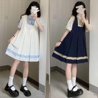 ราคา จํากัดเวลา Seckill j ชุดเครื่องแบบญี่ปุ่น First Love Preppy สไตล์น่ารักการ์ดกระโปรงนมแขนบินขนาดเล็กแขนสั้น (50611470713)
