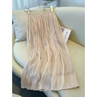 ราคา โปรโมชั่นจํากัดเวลา กระโปรงพลีทสีแชมเปญหญิงฤดูใบไม้ผลิฤดูร้อนสไตล์ใหม่ลําแสงเส้นด้ายขนาดใหญ่เหม ก เส้น กระโปรงร่ม ผอมลง ดูกระโปรงนางฟ้า (52361830557)
