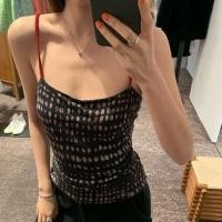 ราคา จํากัดเวลา Seckill Retro Niche Design Polka Dot Print Cross Red Shoulder Strap Contrast Color Sling (27844760130)